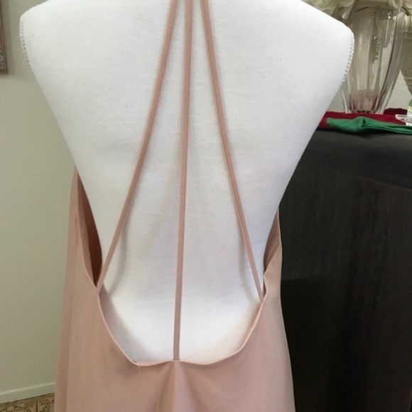 Tobi Blush Shift A-Line Drape Halter Mini Sz Med - Picture 5 of 7